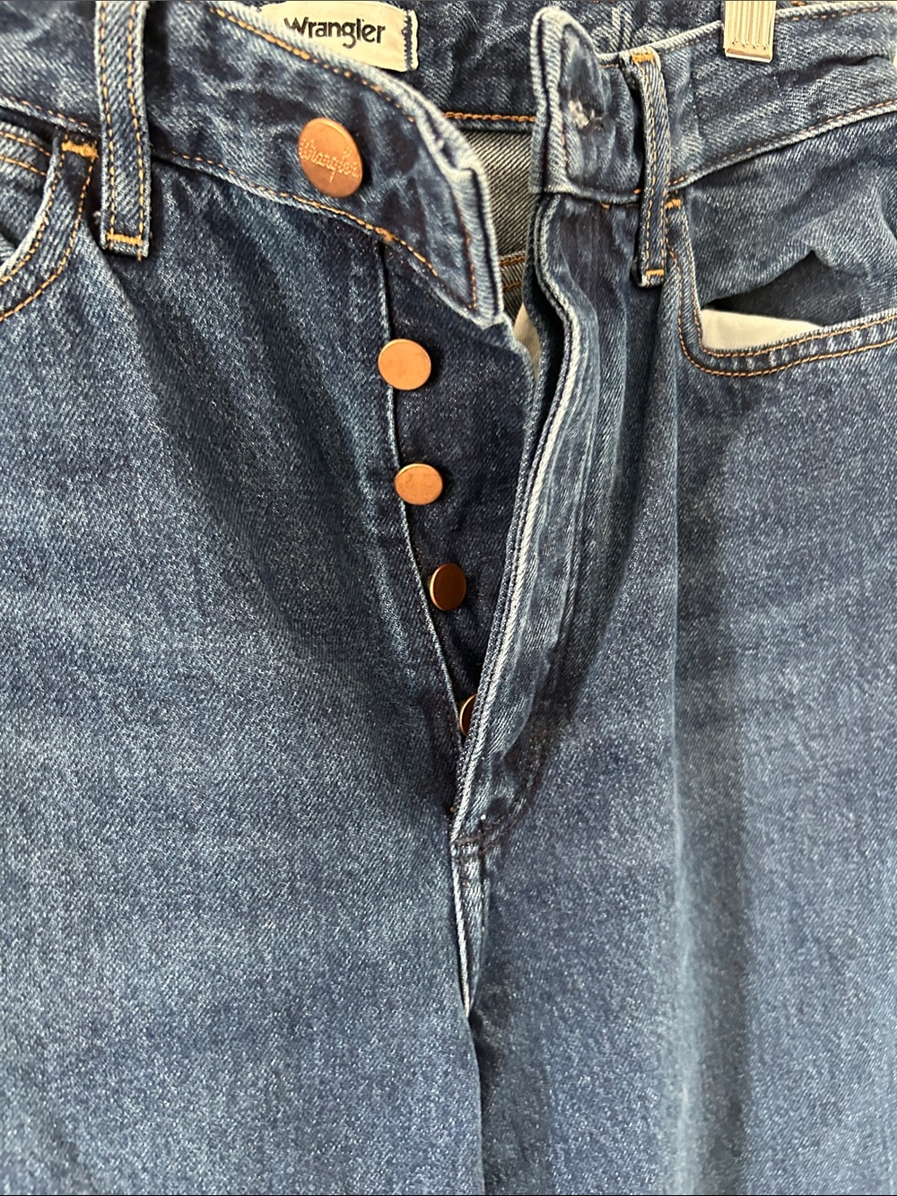 Wrangler Dark Blue High-Rise Flare Jeans - Picture 4 of 7